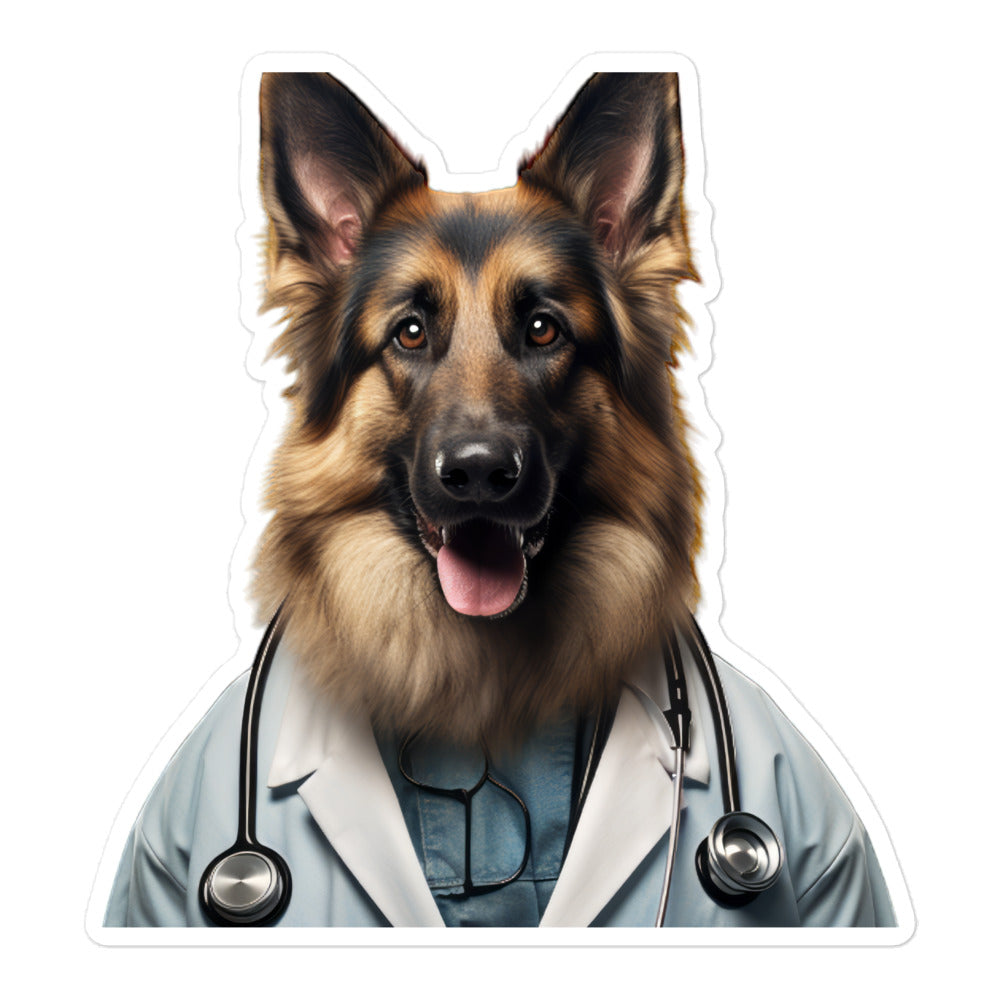 German Shepherd Doctor Sticker - Stickerfy.ai