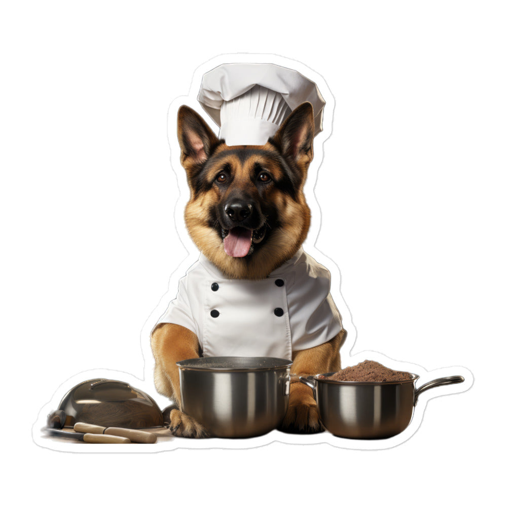 German Shepherd Chef Sticker - Stickerfy.ai