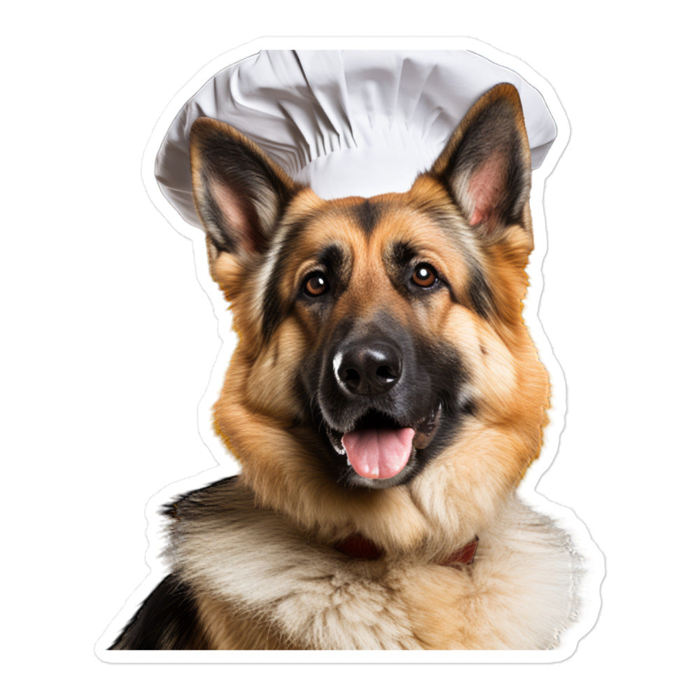 German Shepherd Chef Sticker - Stickerfy.ai