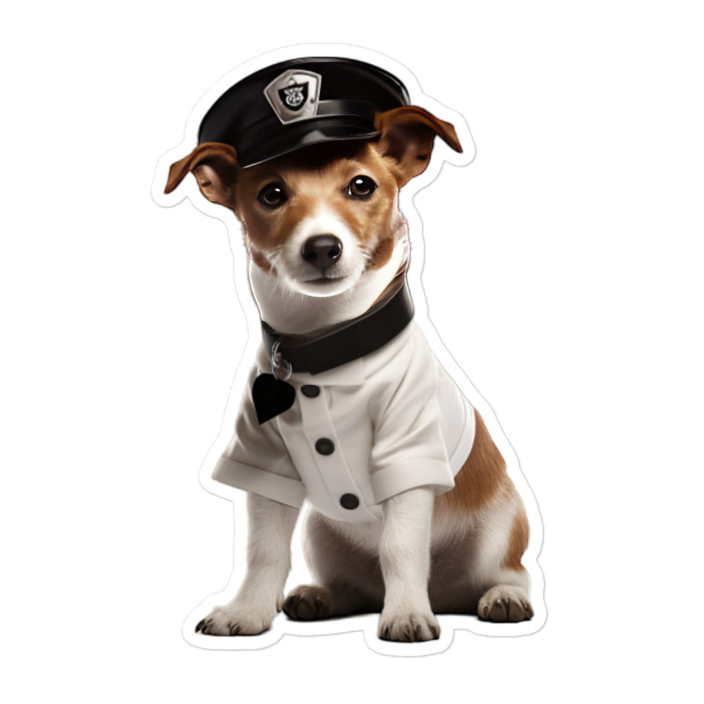 Jack Russell Terrier Security Officer Sticker - Stickerfy.ai