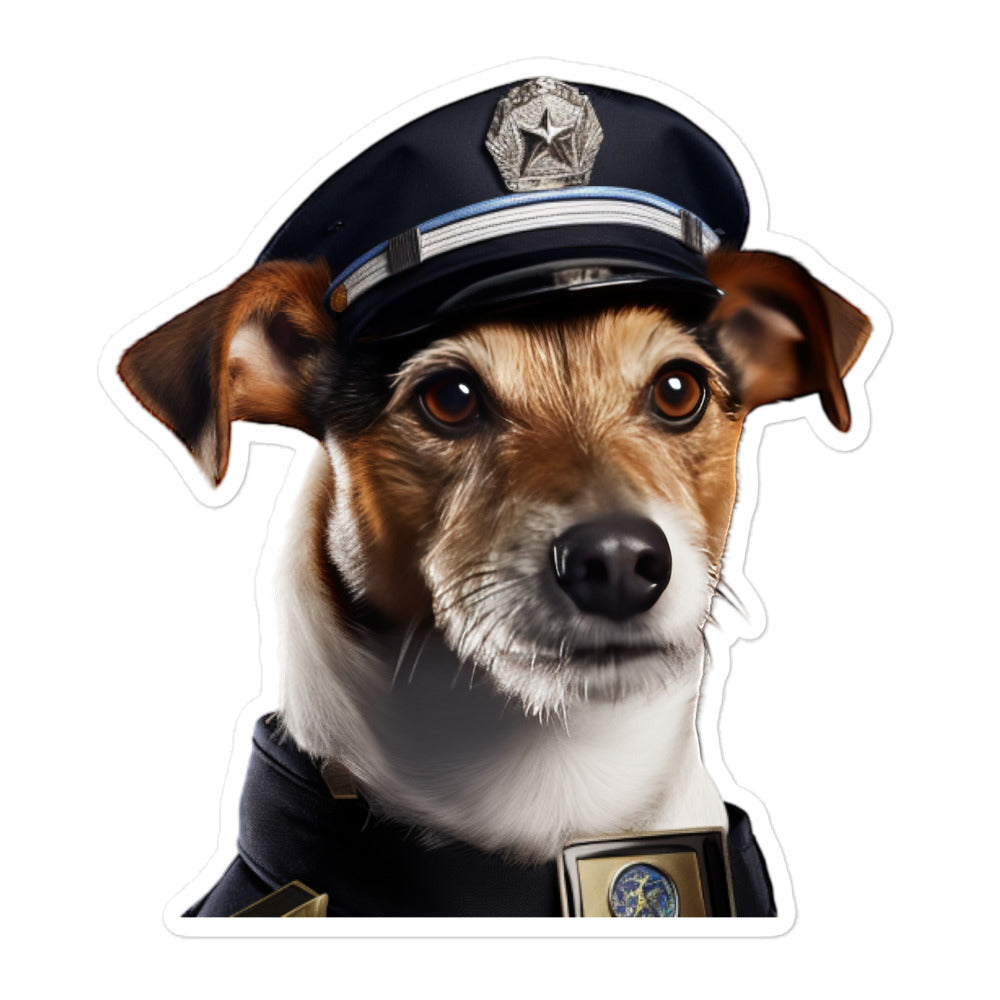 Jack Russell Terrier Security Officer Sticker - Stickerfy.ai