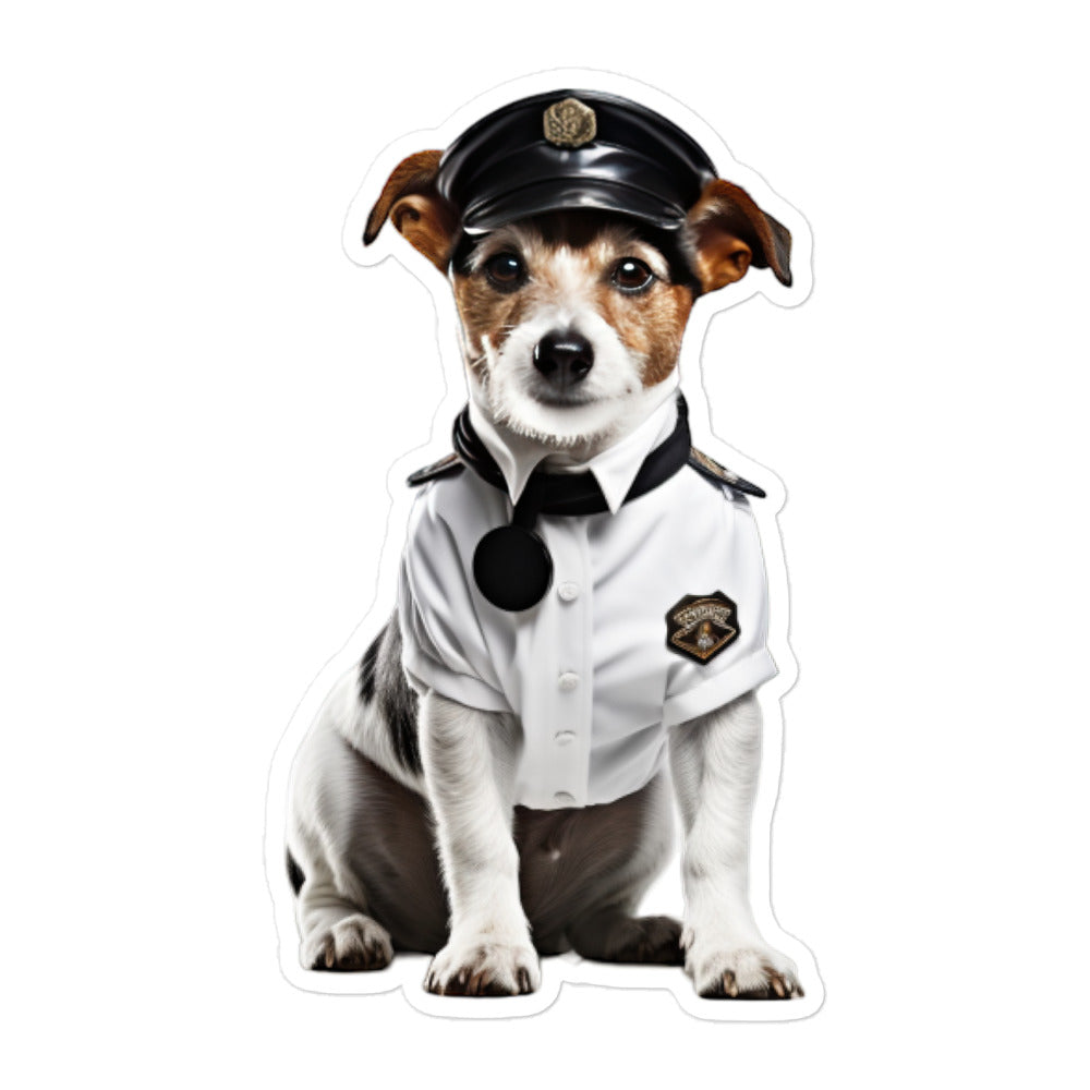 Jack Russell Terrier Security Officer Sticker - Stickerfy.ai