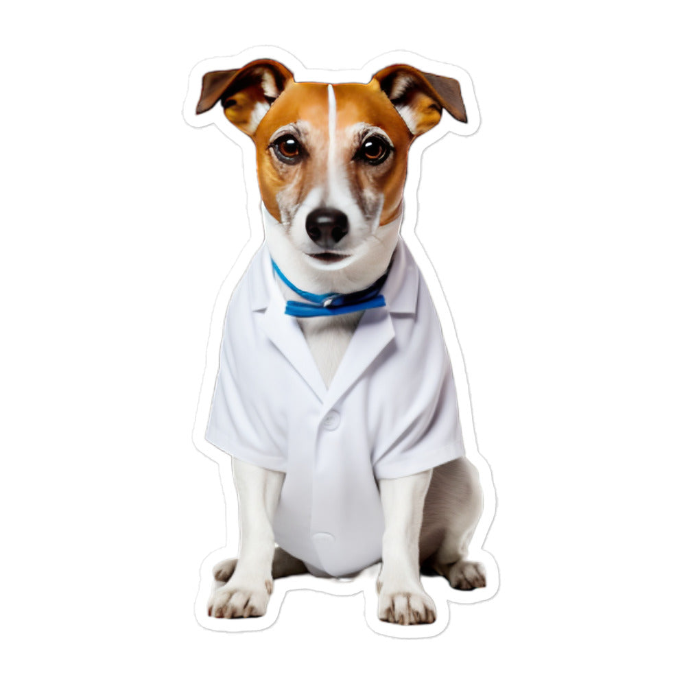 Jack Russell Terrier Pharmacist Sticker - Stickerfy.ai