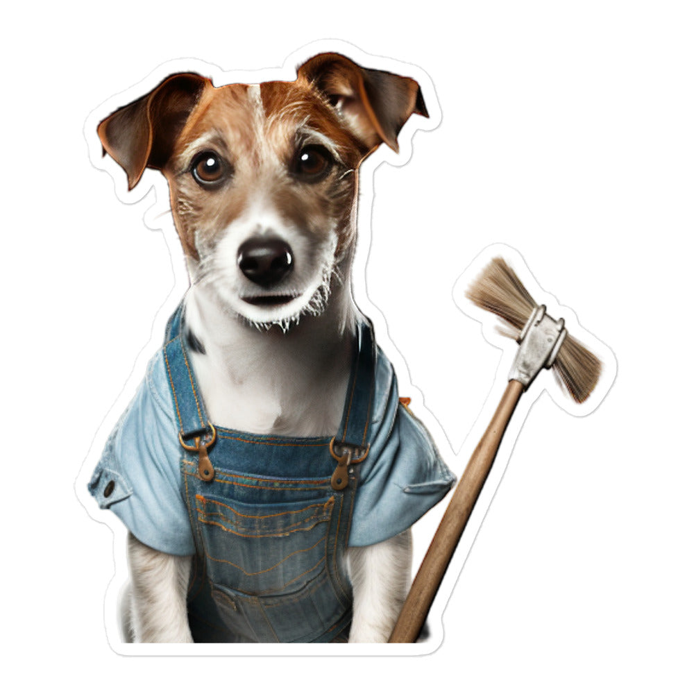 Jack Russell Terrier Janitor Sticker - Stickerfy.ai