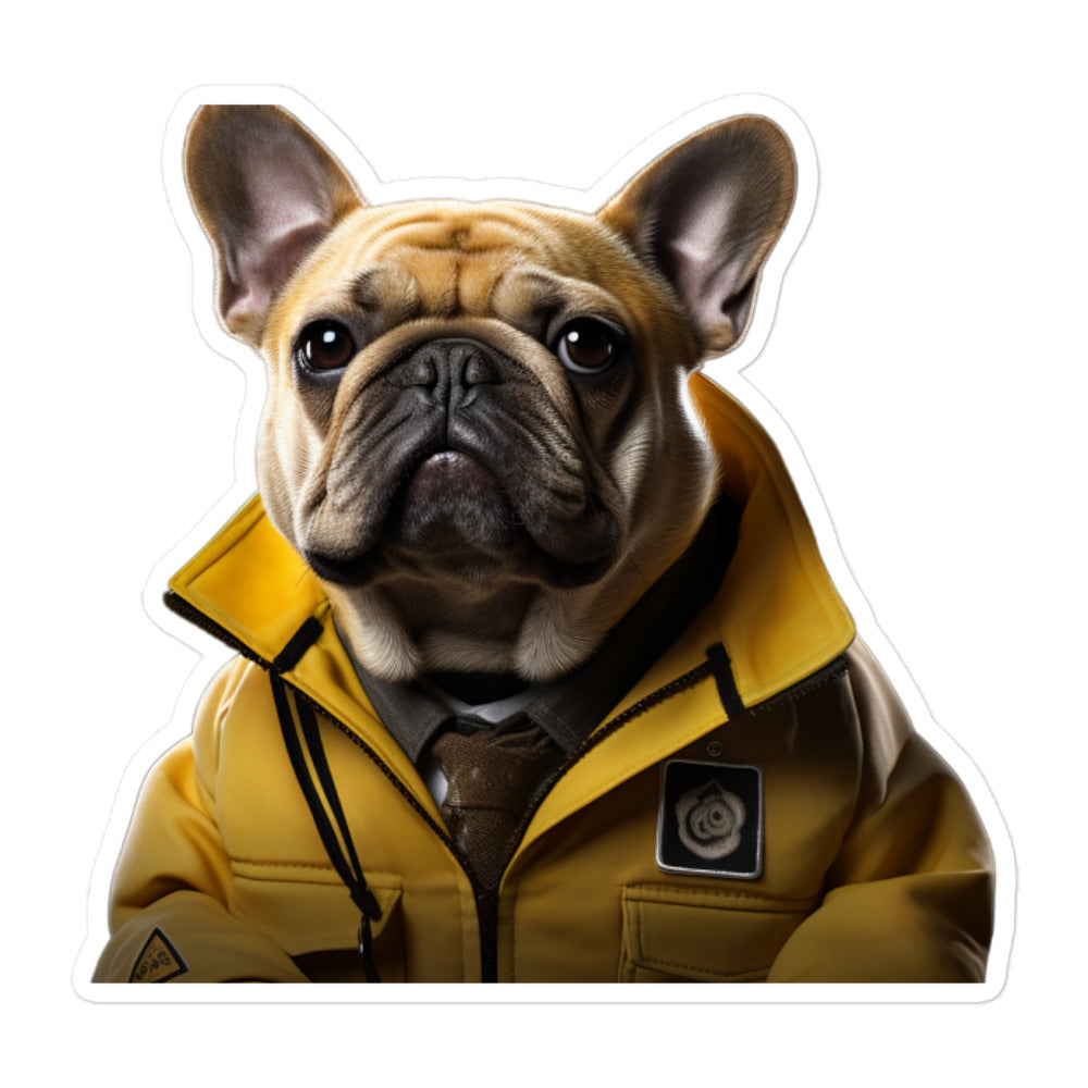 French Bulldog Transit Operator Sticker - Stickerfy.ai