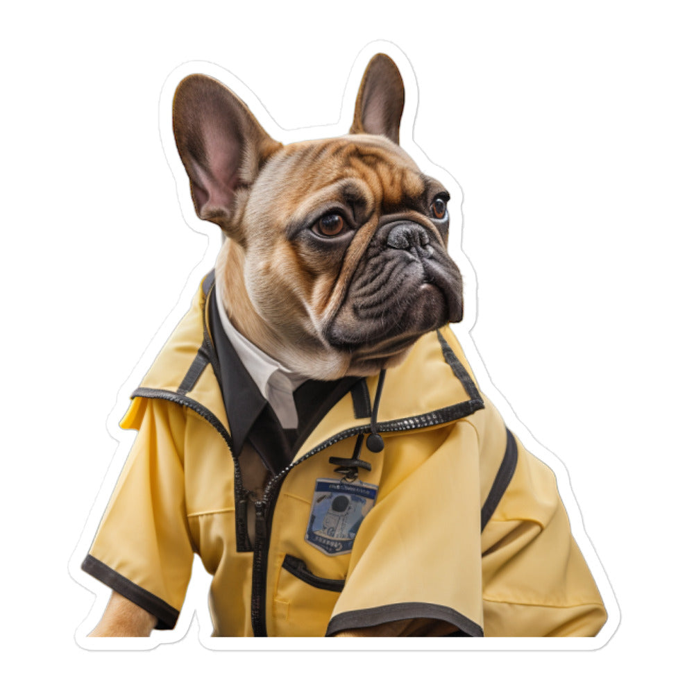 French Bulldog Transit Operator Sticker - Stickerfy.ai