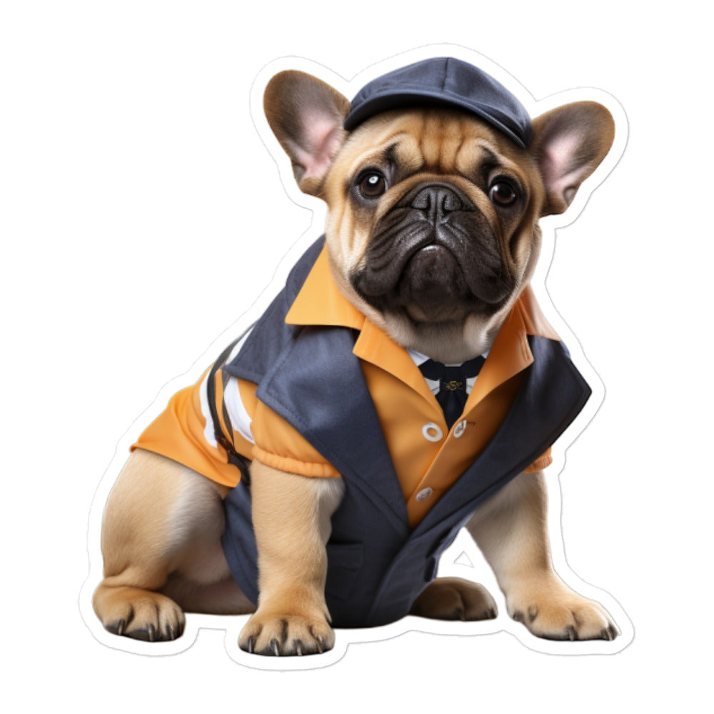 French Bulldog Transit Operator Sticker - Stickerfy.ai