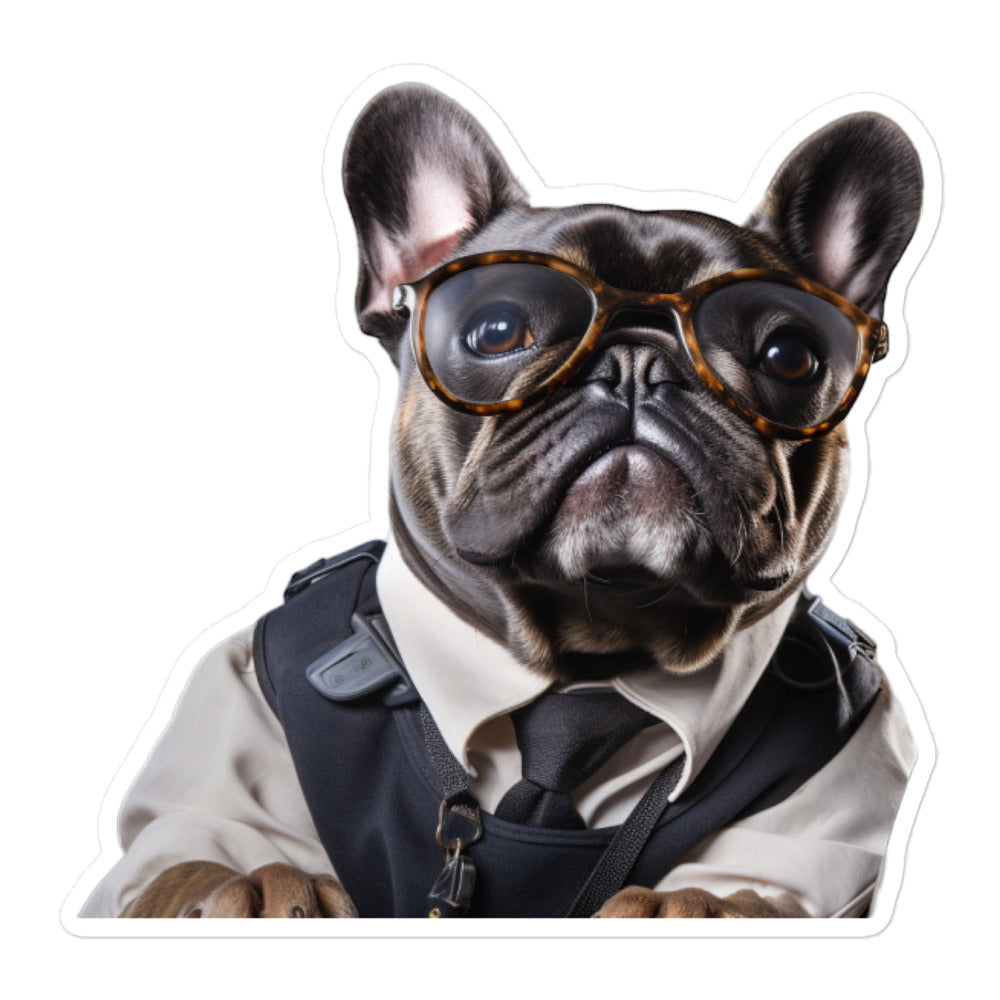 French Bulldog Transit Operator Sticker - Stickerfy.ai