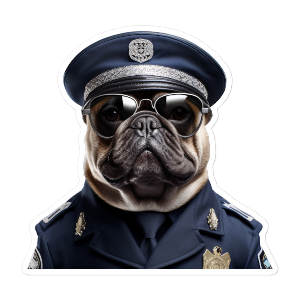 French Bulldog Security Officer Sticker - Stickerfy.ai