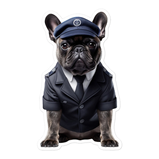 French Bulldog Security Officer Sticker - Stickerfy.ai