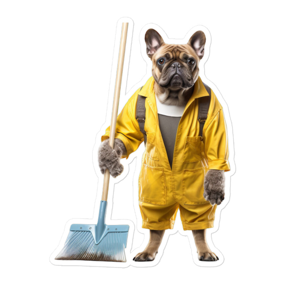 French Bulldog Janitor Sticker - Stickerfy.ai