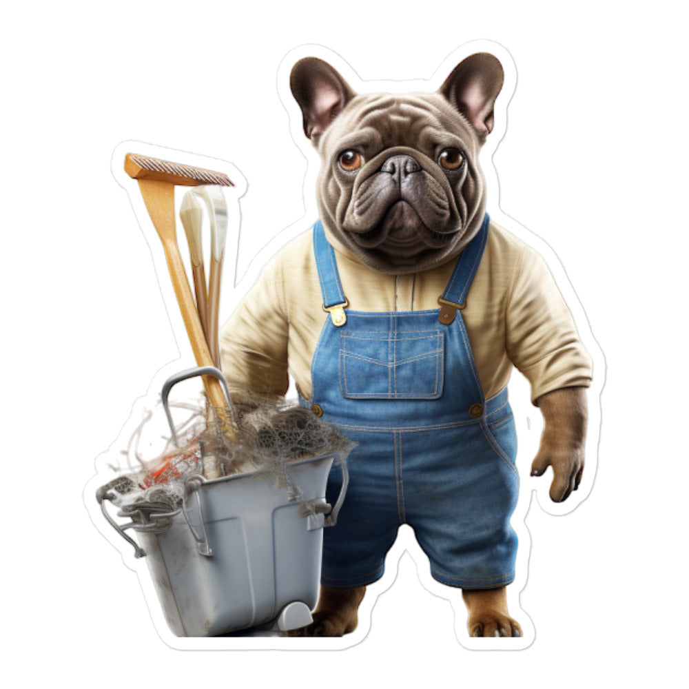 French Bulldog Janitor Sticker - Stickerfy.ai