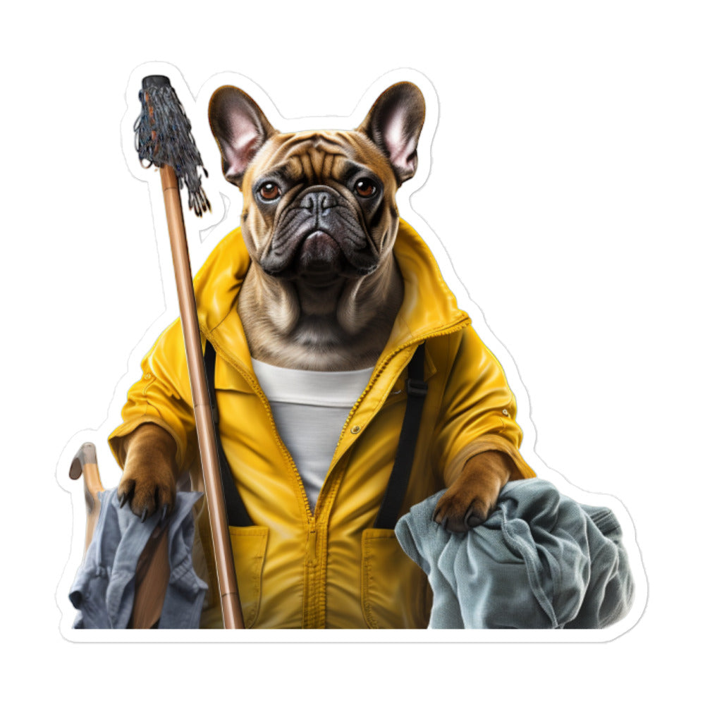 French Bulldog Janitor Sticker - Stickerfy.ai