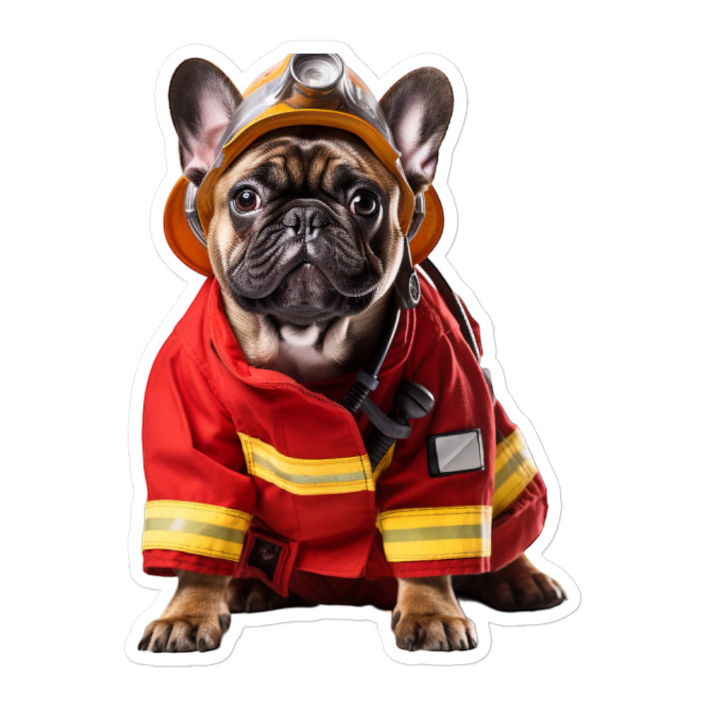French Bulldog Firefighter Sticker - Stickerfy.ai