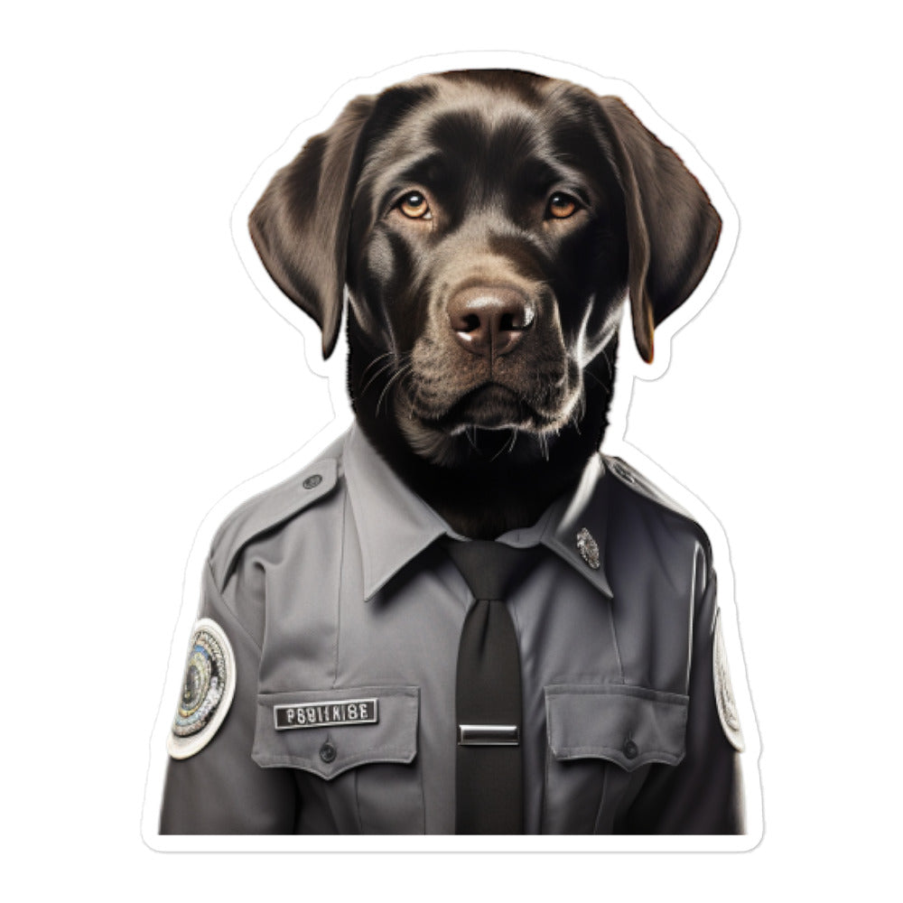 Labrador Retriever Security Officer Sticker - Stickerfy.ai