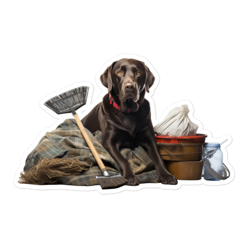 Labrador Retriever Janitor Sticker - Stickerfy.ai