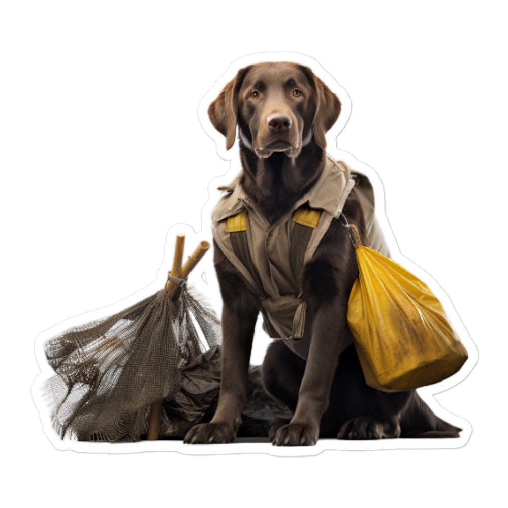 Labrador Retriever Janitor Sticker - Stickerfy.ai
