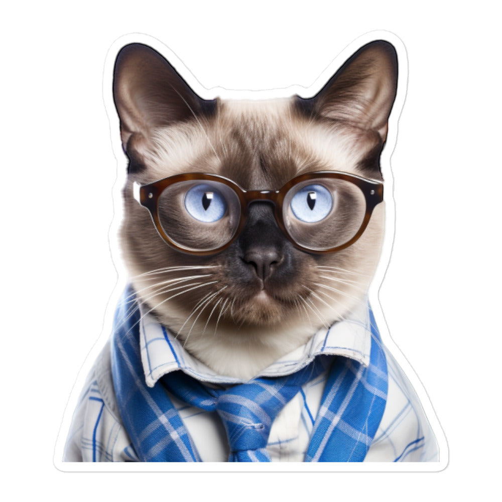 Siamese Student Sticker - Stickerfy.ai