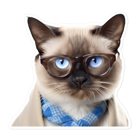 Siamese Student Sticker - Stickerfy.ai