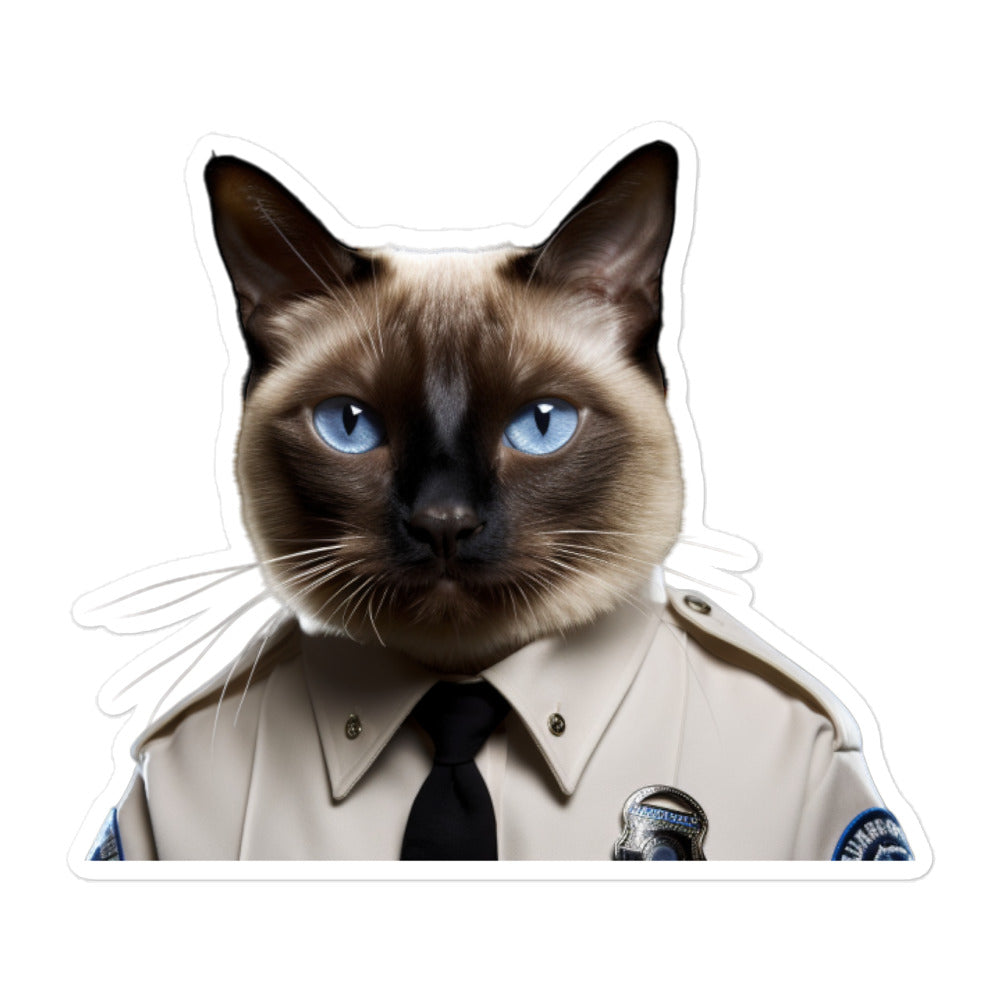 Siamese Security Officer Sticker - Stickerfy.ai