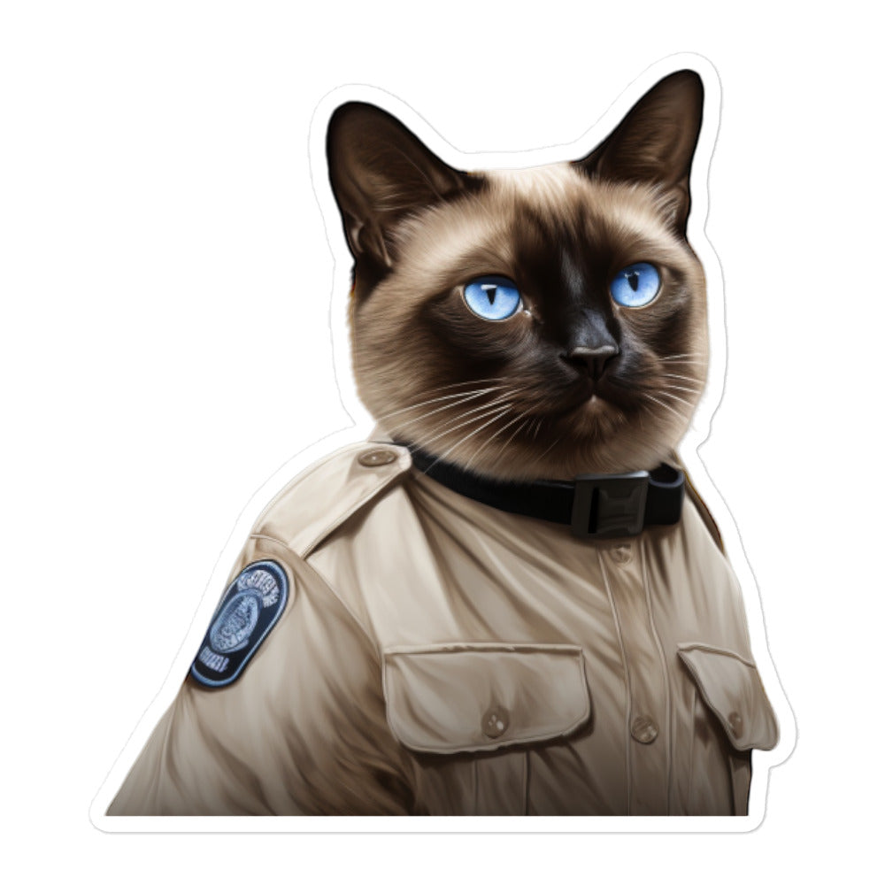 Siamese Security Officer Sticker - Stickerfy.ai