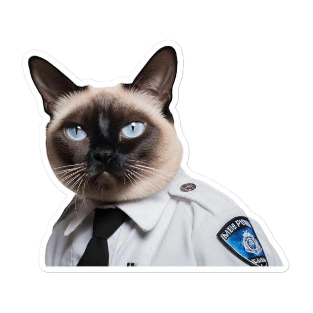 Siamese Security Officer Sticker - Stickerfy.ai