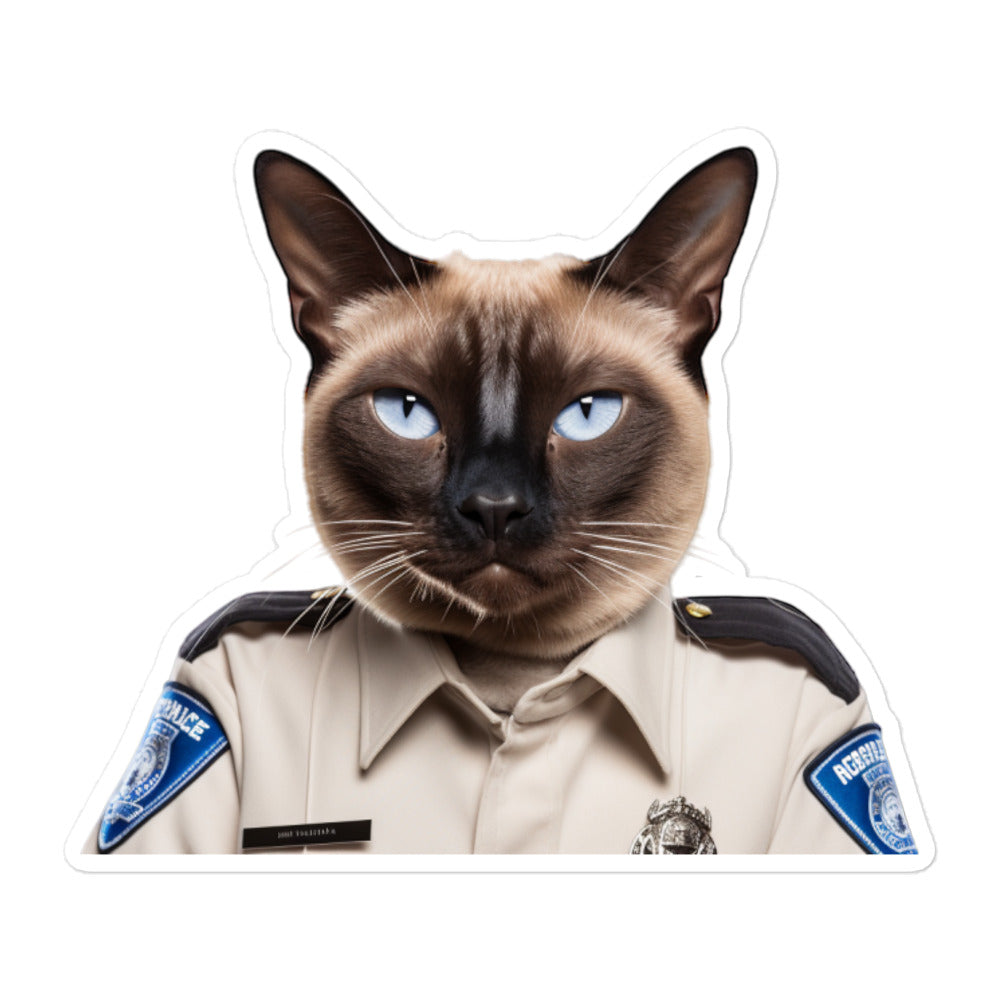 Siamese Security Officer Sticker - Stickerfy.ai