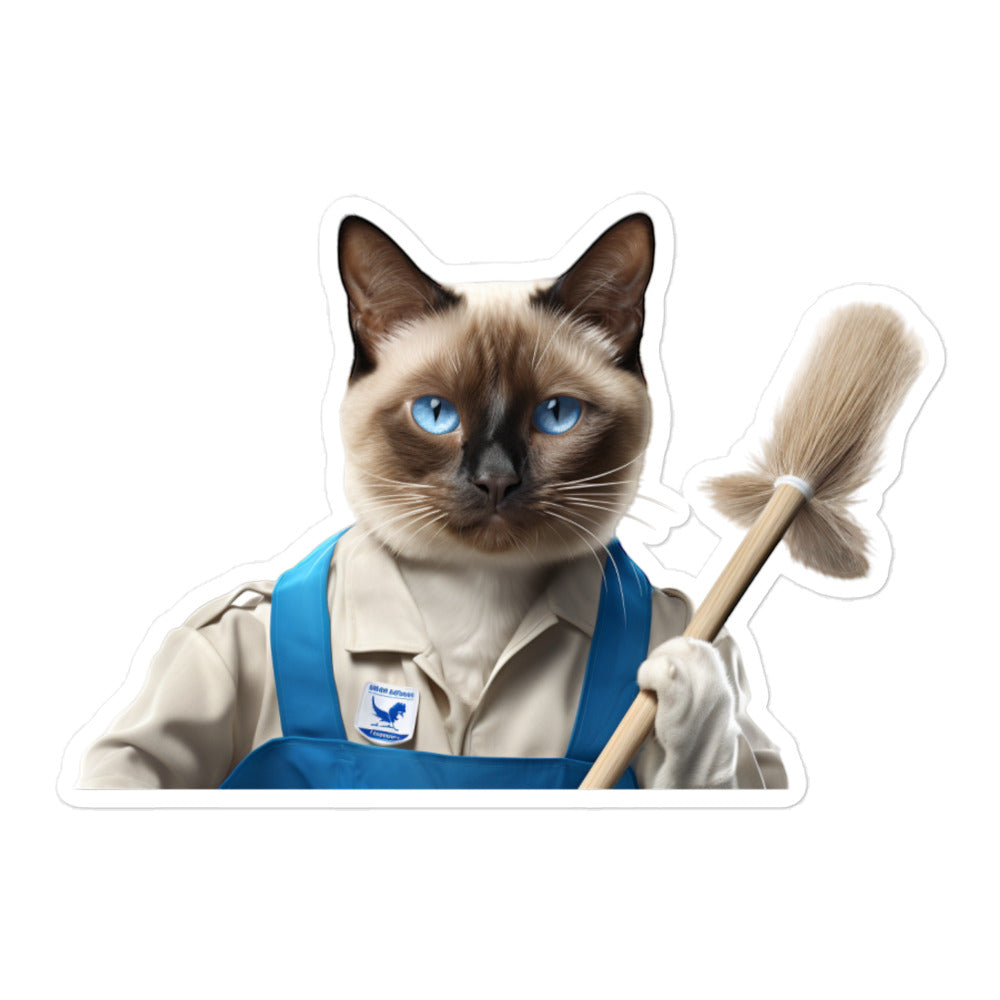 Siamese Janitor Sticker - Stickerfy.ai