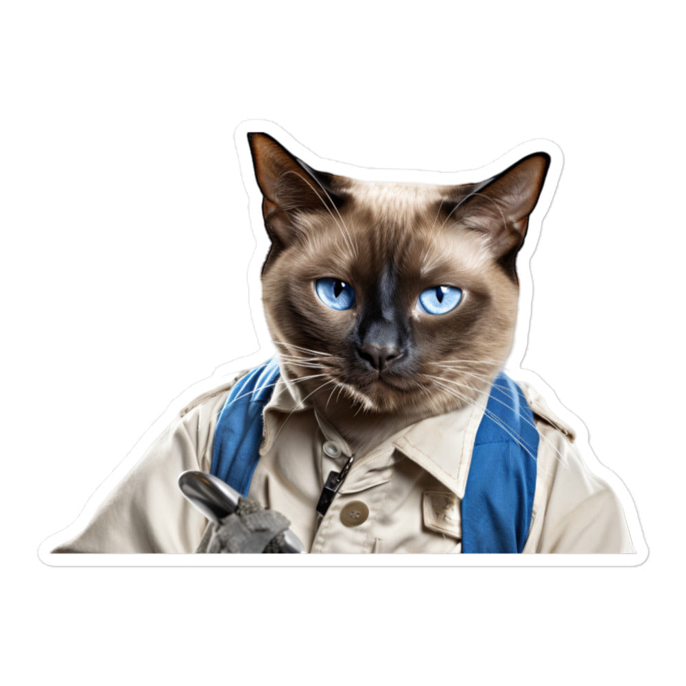 Siamese Janitor Sticker - Stickerfy.ai