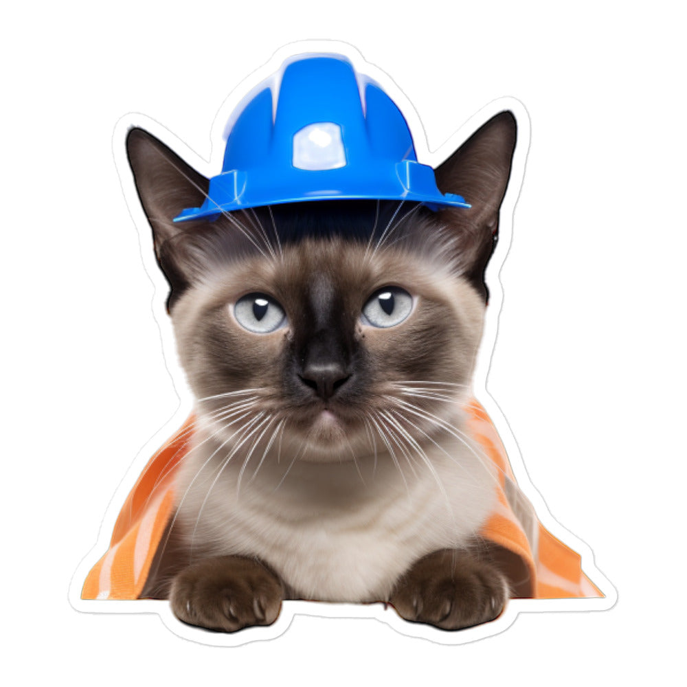 Siamese Contractor Sticker - Stickerfy.ai