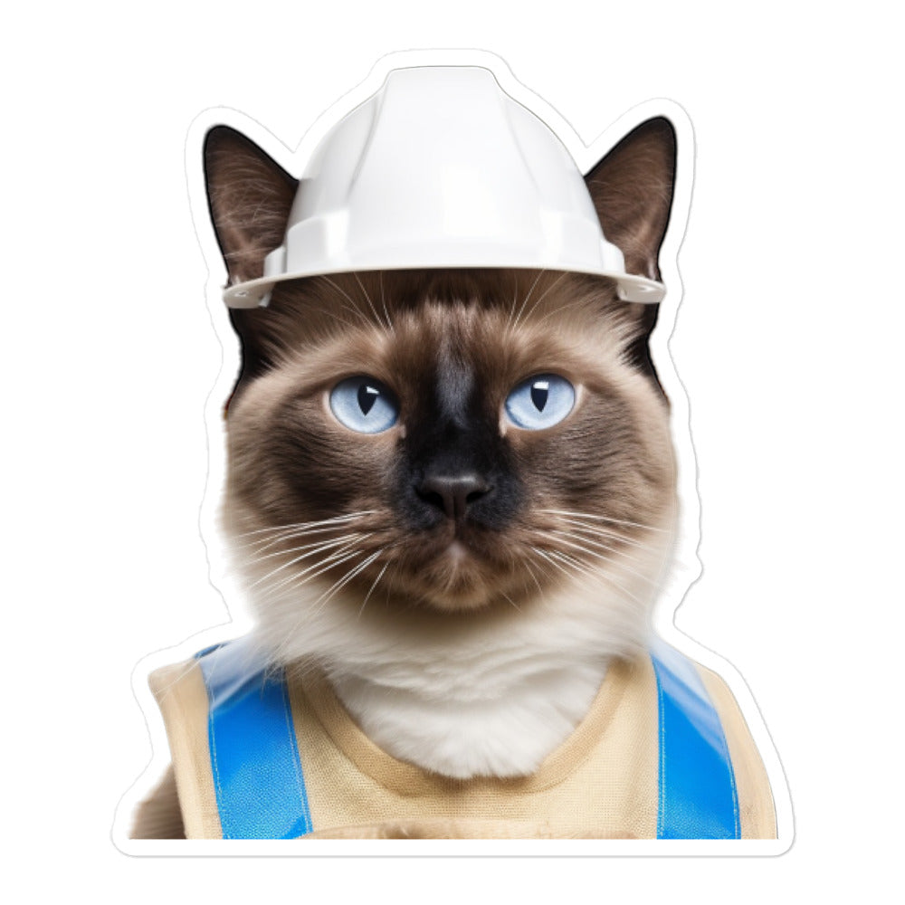 Siamese Contractor Sticker - Stickerfy.ai