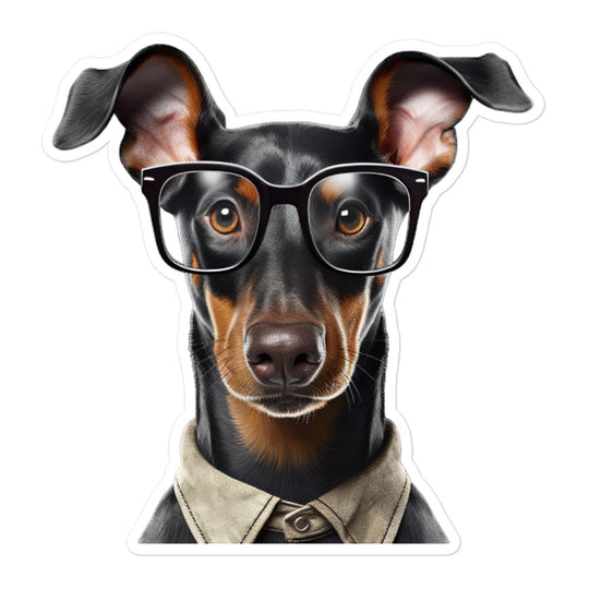 Doberman Student Sticker - Stickerfy.ai