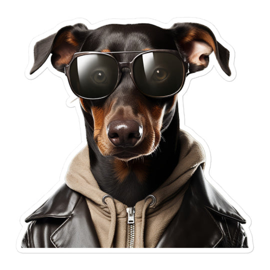 Doberman Student Sticker - Stickerfy.ai