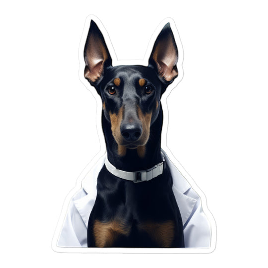 Doberman Pharmacist Sticker - Stickerfy.ai