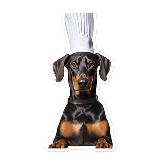 Doberman Chef Sticker - Stickerfy.ai