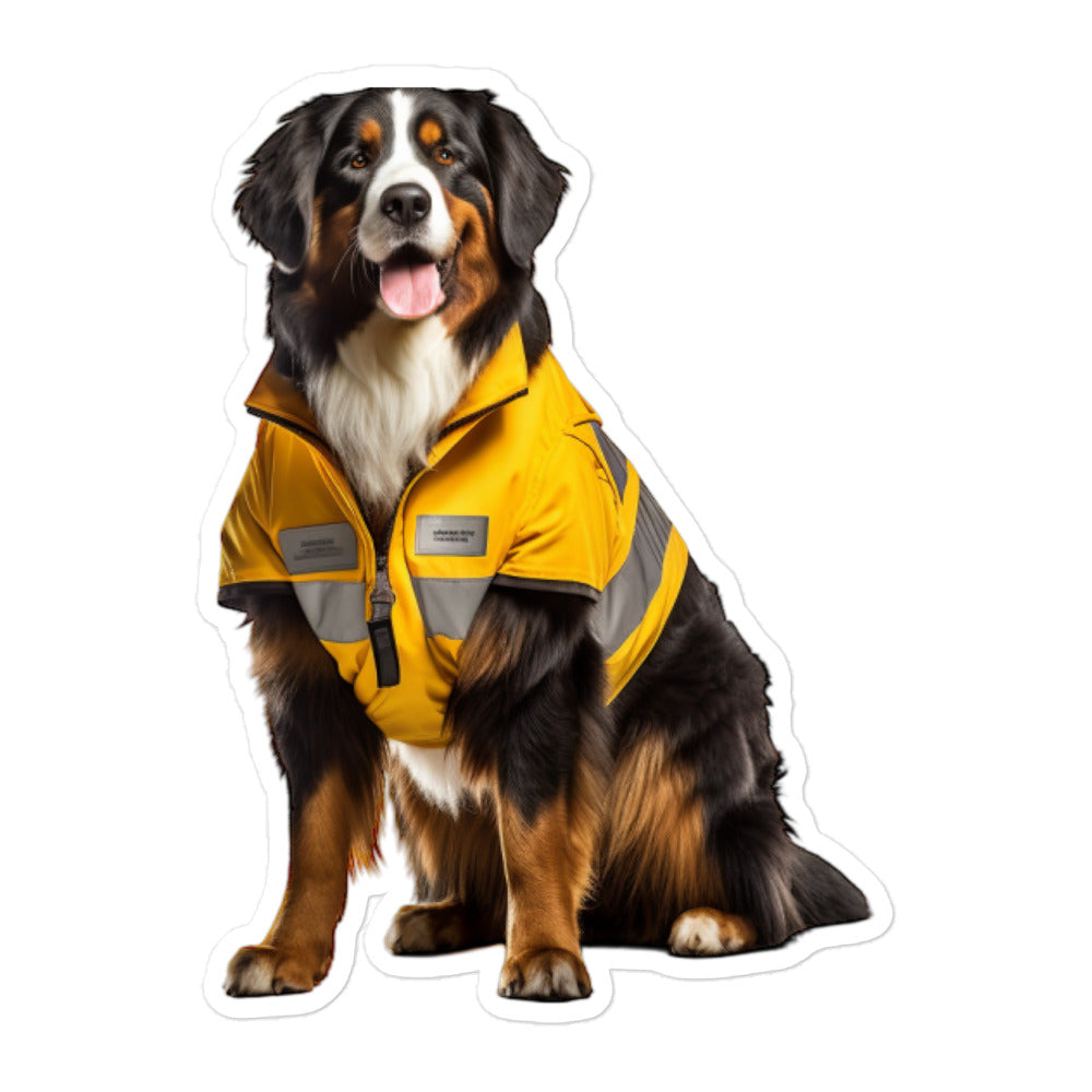 Bernese Mountain Security Officer Sticker - Stickerfy.ai