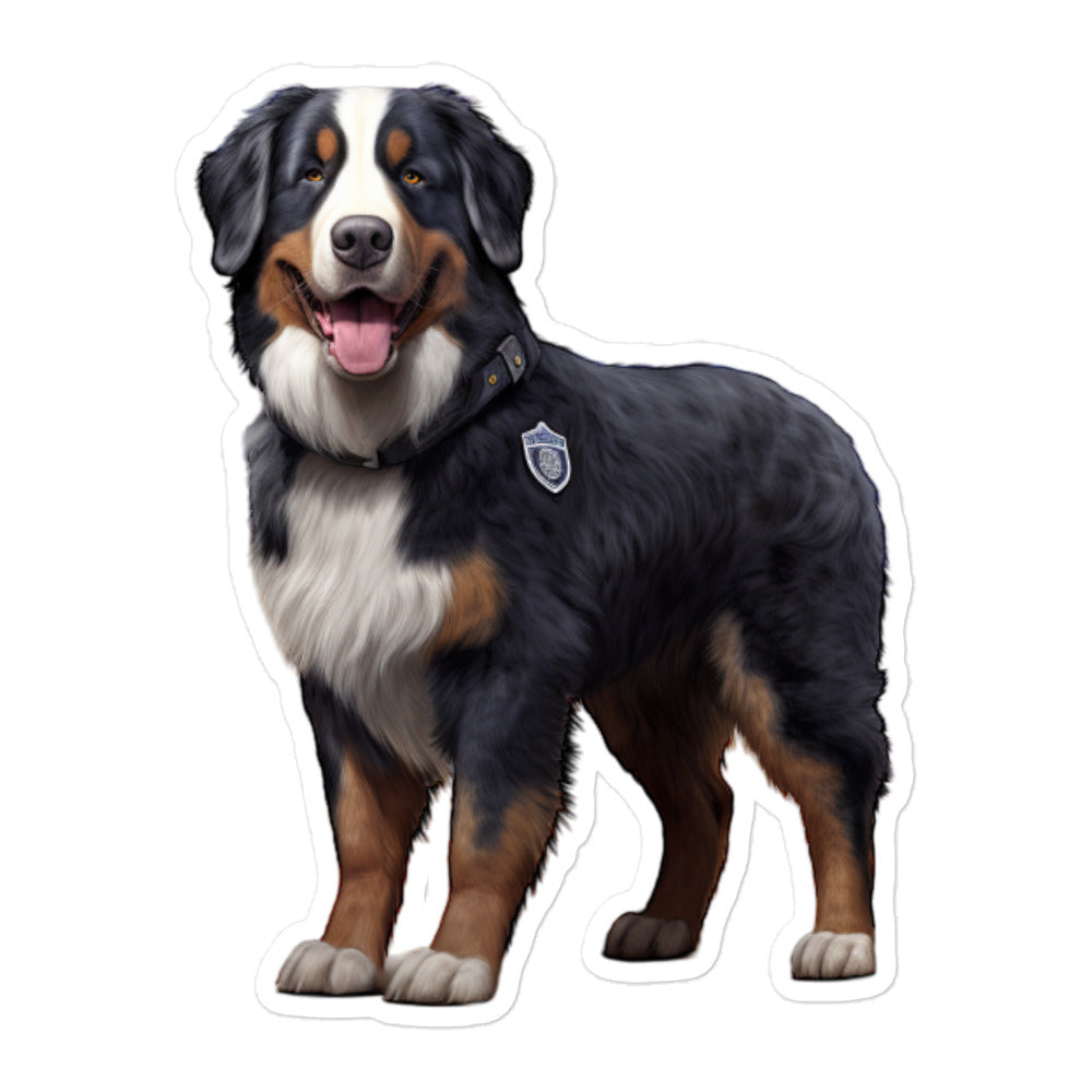 Bernese Mountain Security Officer Sticker - Stickerfy.ai