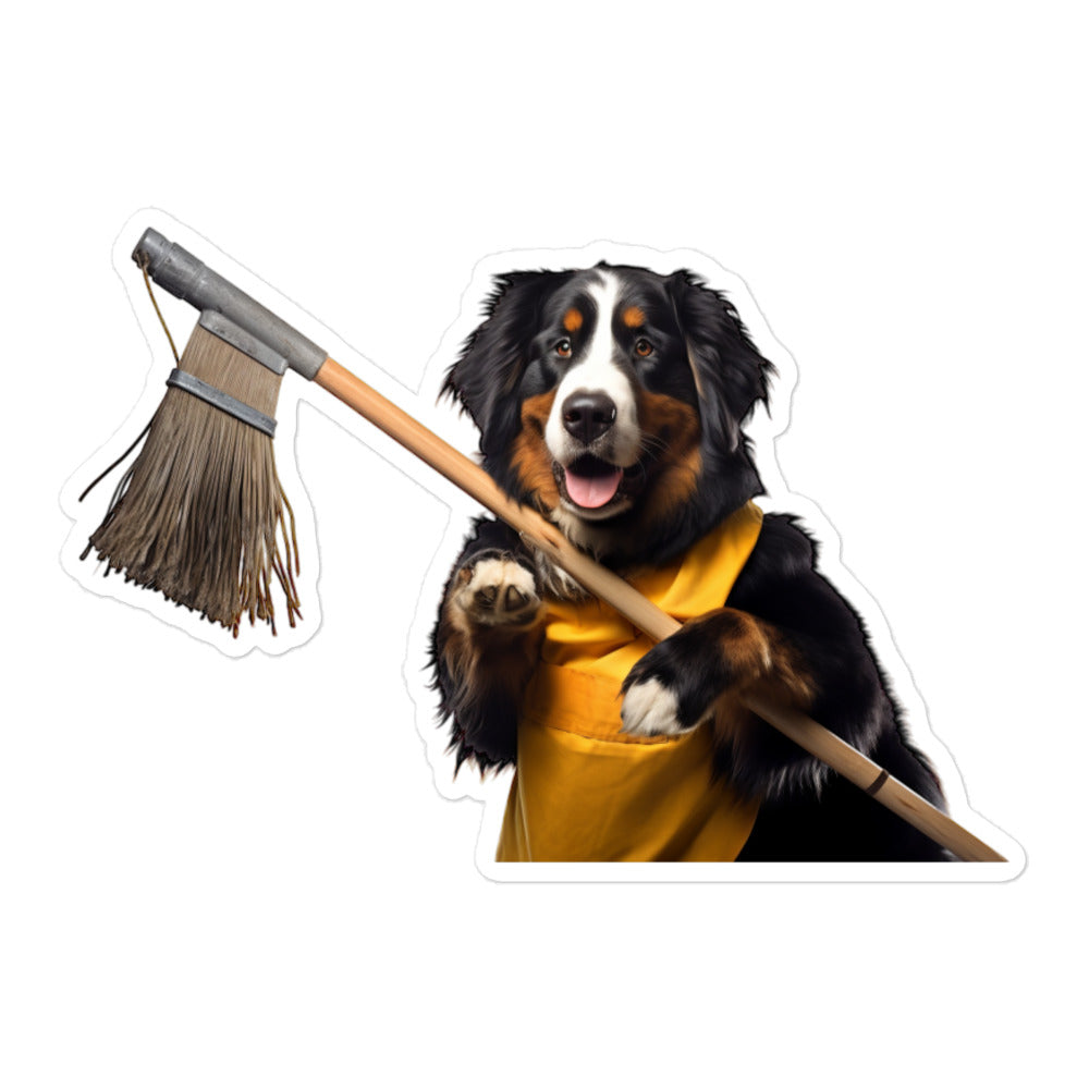 Bernese Mountain Janitor Sticker - Stickerfy.ai