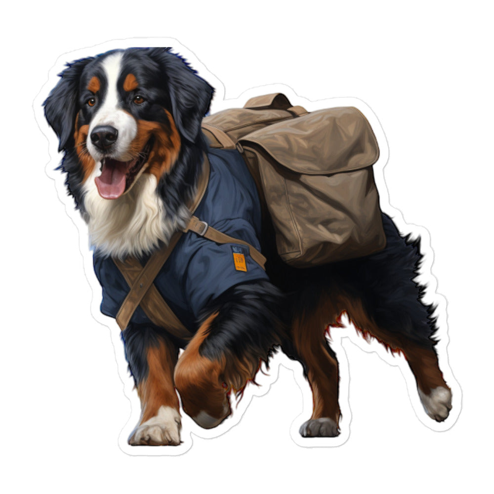 Bernese Mountain Mail Carrier Sticker - Stickerfy.ai