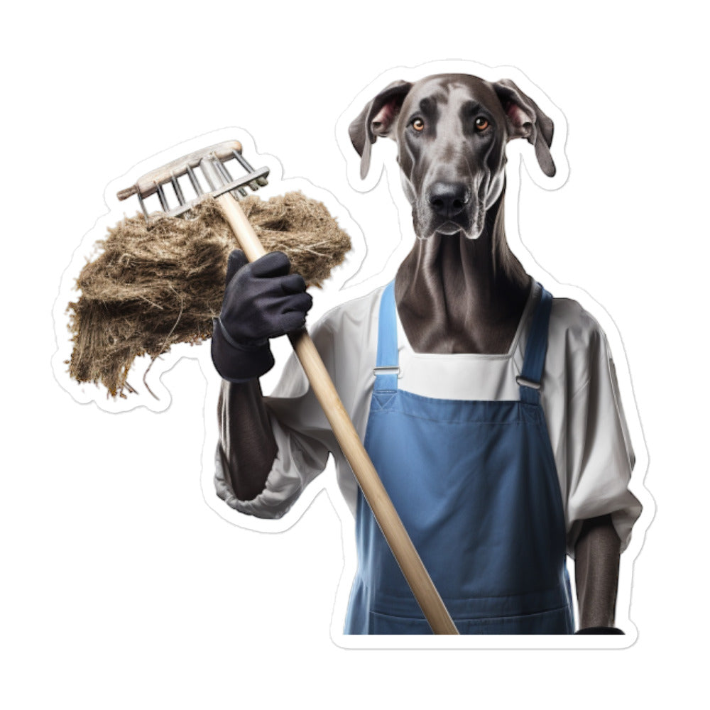 Great Dane Janitor Sticker - Stickerfy.ai