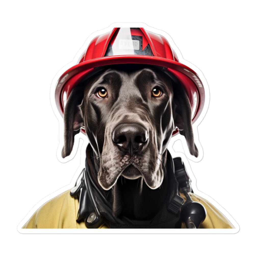 Great Dane Firefighter Sticker - Stickerfy.ai