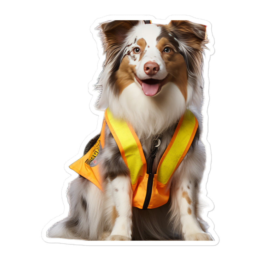 Australian Shepherd Transit Operator Sticker - Stickerfy.ai