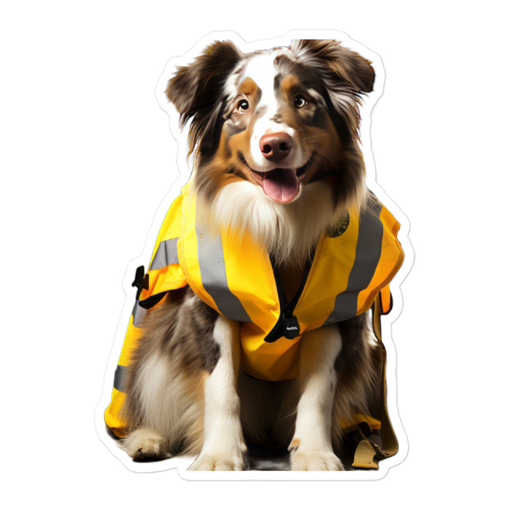 Australian Shepherd Transit Operator Sticker - Stickerfy.ai