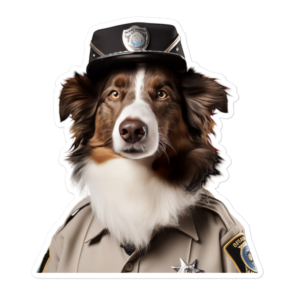 Australian Shepherd Security Officer Sticker - Stickerfy.ai