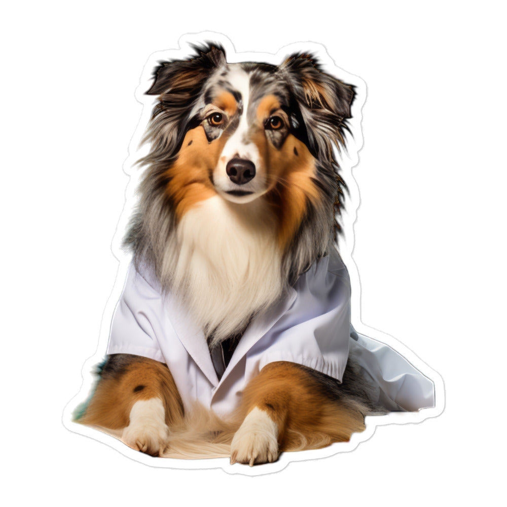 Australian Shepherd Pharmacist Sticker - Stickerfy.ai