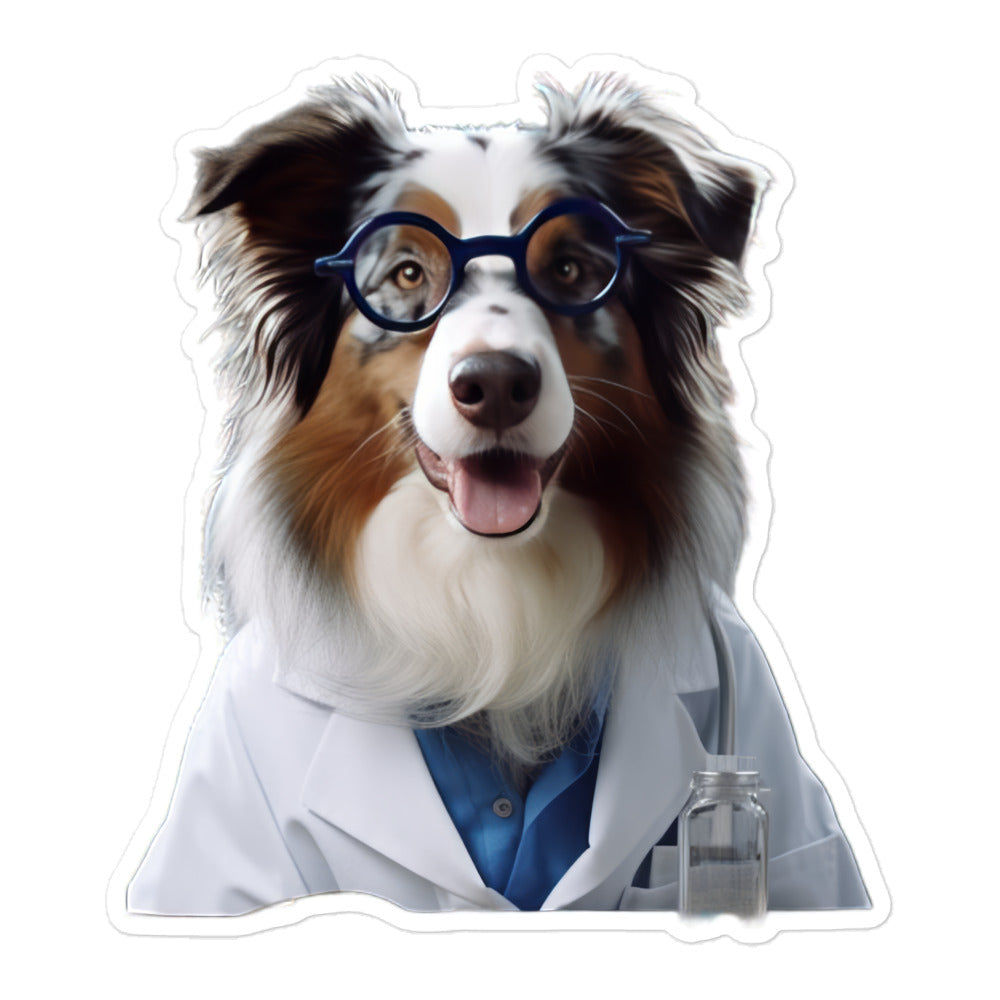 Australian Shepherd Pharmacist Sticker - Stickerfy.ai