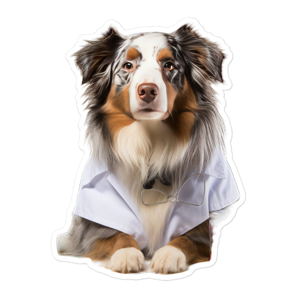 Australian Shepherd Pharmacist Sticker - Stickerfy.ai