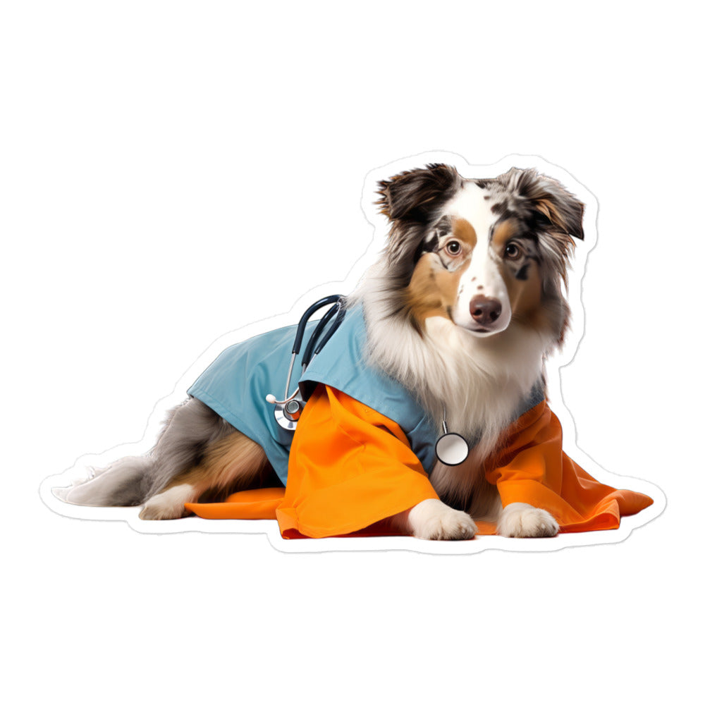 Australian Shepherd Doctor Sticker - Stickerfy.ai