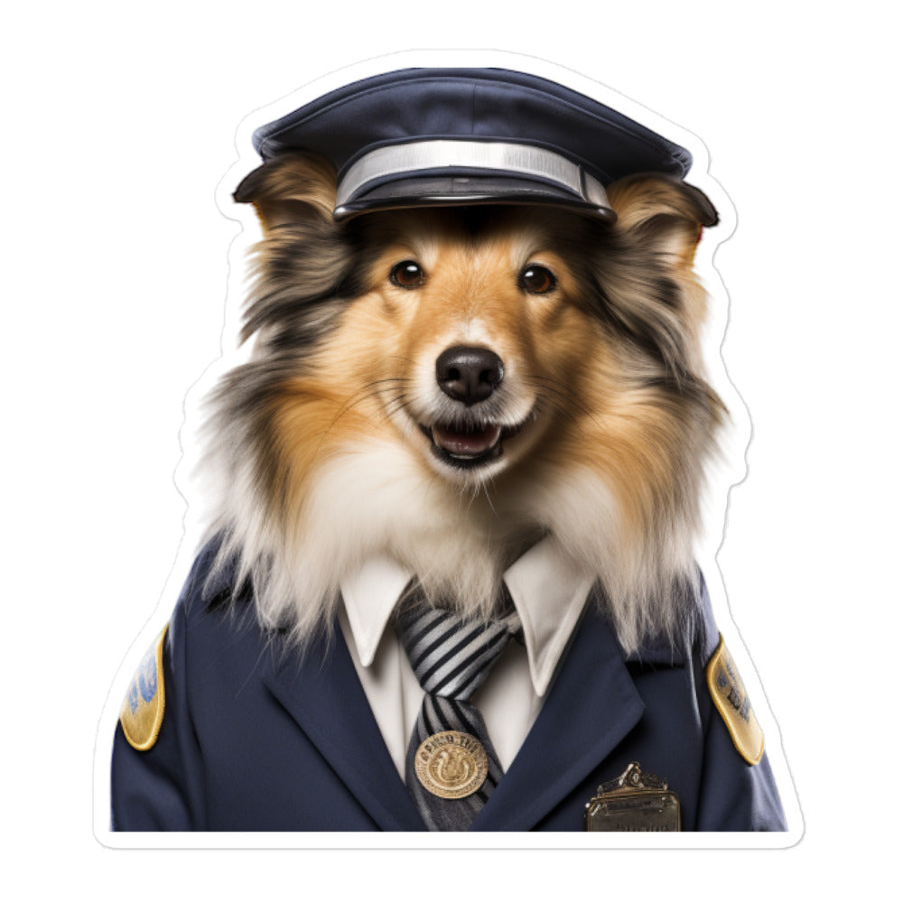 Shetland Sheepdog Transit Operator Sticker - Stickerfy.ai