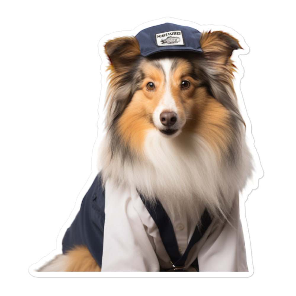 Shetland Sheepdog Transit Operator Sticker - Stickerfy.ai